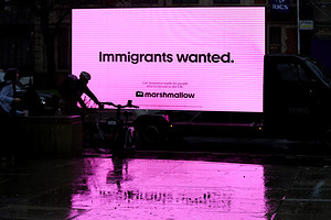 SOPA Images - Gallery - Immigrants wanted sign in UK, London