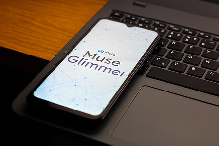 In this photo illustration, the Meta Muse Glimmer logo is seen displayed on a smartphone screen.