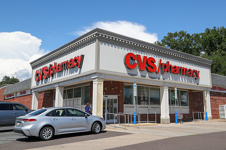 A CVS logo is displayed at one of their stores near Bloomsburg.