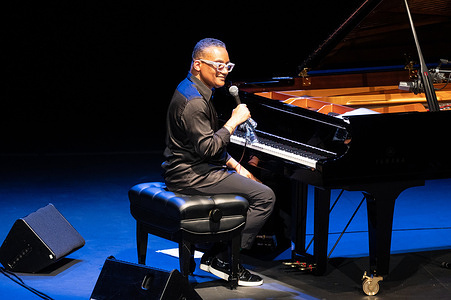 Cuban jazz pianist Gonzalo Rubalcaba performs during the JAZZMADRID concert at the Fernanda Gómez Theatre in Madrid.