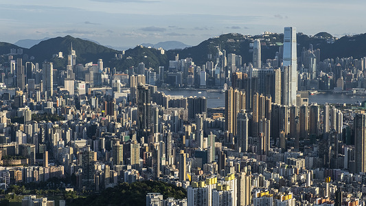 A general view of the skyline and buildings from the Beacon Hill in Hong Kong.