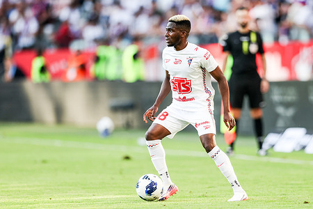Taofeek Ismaheel of Gornik Zabrze seen in action during Polish League PKO BP Ekstraklasa 2026/2027 football match between Gornik Zabrze and Slask Wroclaw at Ernesta Polhla Stadium (Zabrze). Final score Gornik Zabrze 2 : 1 Slask Wroclaw