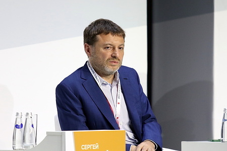 Sergey Khotimsky, Founder, Co-owner, First Deputy Chairman of the Board of Sovcombank seen during the session Platformization of the economy a challenge or a chance? of the Financial Congress of the Bank of Russia at the new stage of the Alexandrinsky Theater.