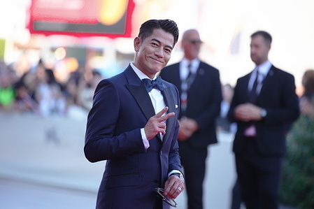 Chinese producer Ma Shuang attends the red carpet of the film “The Sun Rises on us all” at the 82nd Venice Film.