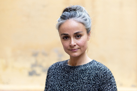 Beatriz Grimaldos poses during the portrait session at the filming of Verano en diciembre, at Vallecas in Madrid.