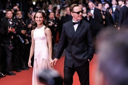 Alicia Vikander and Michael Fassbender attend the red carpet of "Hope" at the 79th Cannes Film Festival.