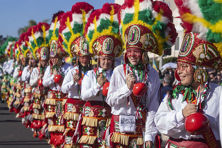 Dancers in traditional attire take part in the 94th annual Procession and Mass honoring Our Lady of Guadalupe in East Los Angeles. The pilgrimage, which began at Our Lady of Solitude on Cesar Chavez Avenue and concluded with a Mass celebrated by Archbishop José H. Gomez at East LA College, carried the theme “Our Lady of Guadalupe: Cause of Our Joy and Hope,” reflecting the hopes and challenges of the immigrant community.