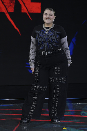 Big Mama attends the third episode of Rai tv program Belve 2025 at Fabrizio Frizzi studios Nomentano.