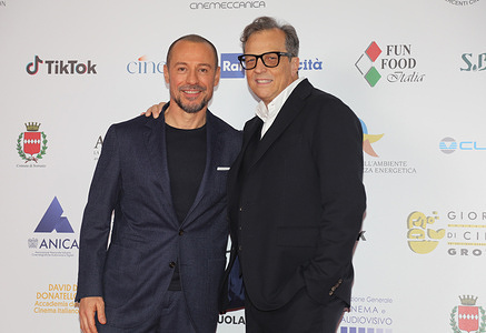 Photocall for the film “Le cose non dette” starring Gabriele Muccino (R) and Stefano Accorsi (L) at the Giornate di Cinema 2025 in Sorrento