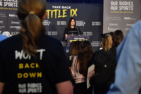 Paula Scanlan shares her story as a swimmer at UPenn competing against teammate Lia Thomas, the first transgender D-1 athlete to win a title. The Take Back Title IX bus tour made its first stop in Scranton, Pennsylvania, rallying against the participation of trans athletes in women's sports. The crowd was primarily composed of women and girls. Many female athletes feel that the upcoming changes to Title IX rules, originally intended to ensure fair competition, now make it difficult to compete on an even playing field.