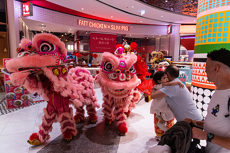 Lion dance performers seen dancing in preparations of the upcoming Chinese Lunar New Year at the shopping mall . The Chinese lunar new year, or Spring Festival, will be held on 17 February 2026, which marks the beginning of the Year of the Fire Horse.