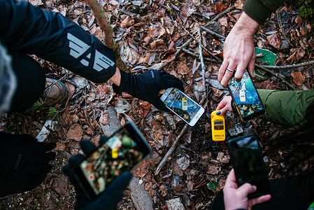 Tourists take pictures of dosimeter showing radioactive levels in Pripyat. With its series "Chernobyl", HBO has managed to get a large percentage of people interested in the most severe nuclear accident in history, to such an extent that thousands of tourists come to Ukraine to learn first-hand about the consequences of the tragedy and take some souvenirs.