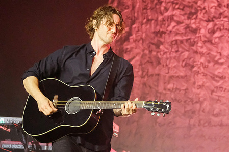 Australian singer songwriter, Dean Lewis Grant Loaney known professionally as Dean Lewis, performs live on stage at the Isle of Wight festival. He is best known for his 2016 single "Waves", which has been certified 7× platinum in his homeland of Australia