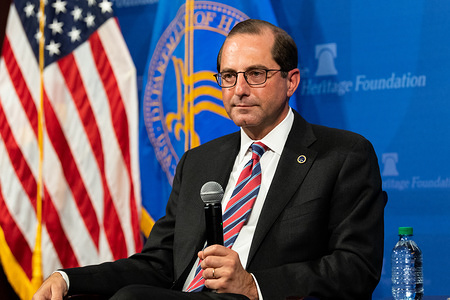 Alex Azar, Secretary, U.S. Department of Health and Human Services, speaking at the Heritage Foundation in Washington, DC.
