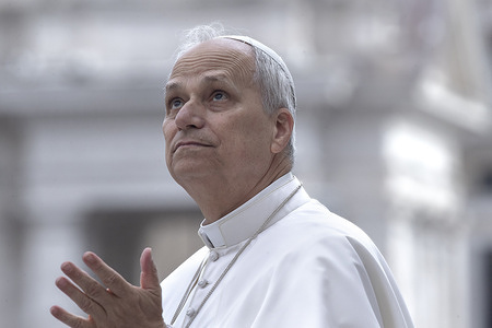 Pope Leo XIV arrives for his weekly general audience at St. Peter's square.
