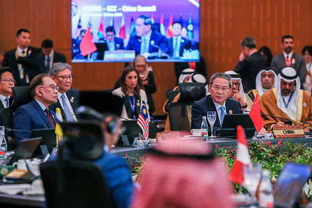 Malaysia's Prime Minister Anwar Ibrahim, and China's Premier Li Qiang
seen during the first ASEAN GCC China Summit at Kuala Lumpur Convention Center.