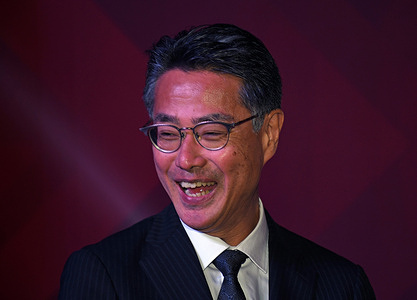 Mr. Atsushi Ogata, Managing Director, President and CEO, Honda Motorcycle and Scooter India seen during the launch of Honda Shine 100cc motorcycle in Mumbai.