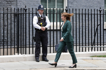 Rachel Reeves MP, Chancellor of the Exchequer walks along the Downing Street, London.