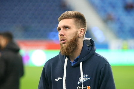 Ivan Sergeev (33) of Zenit seen in action during the Russian Premier League football match between Zenit Saint Petersburg and Sochi at Gazprom Arena. Final score; Zenit 3:0 Sochi.