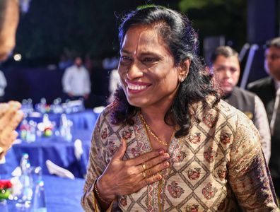 Dr. Pilavullakandi Thekkeparambil Usha, President of the Indian Olympic Association (IOA) attends the Asian Games Celebratory Dinner and Presentation of the Raja Randhir Singh and Jaspal Rana Trophies at Nandiya Gardens, ITC Maurya.