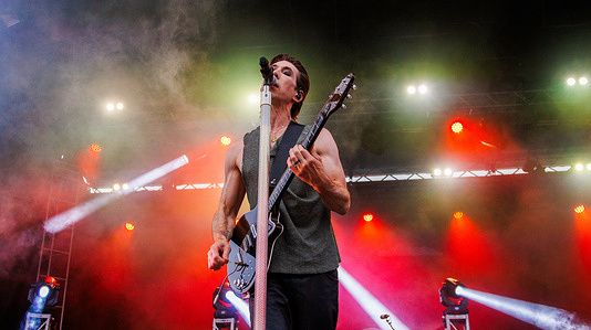 Josh Ramsey of Marianas Trench performs at K-Days in Edmonton.