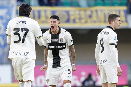 Lautaro Valenti of Parma Calcio 1913 seen during the Italian Serie A soccer match Hellas Verona FC Vs Parma Calcio 1913 at Marcantonio Bentegodi Stadium.
seen in action during the Italian Serie A soccer match Hellas Verona FC Vs Parma Calcio 1913 at Marcantonio Bentegodi Stadium. Final score Hellas Verona Fc 1 : 2 Parma Calcio