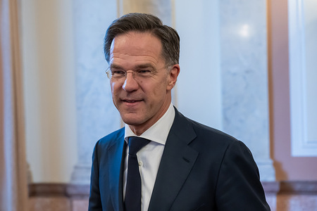 NATO Secretary General Mark Rutte seen before their meeting. NATO Secretary General Mark Rutte visits Czech Republic and met with Czech Prime Minister Andrej Babis.