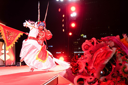 A dancer performs a horse riding dance ahead of the Chinese New Year at the Iconsiam the shopping mall in Bangkok. The Chinese lunar new year, or Spring Festival, will be held on 17 February 2026, which marks the beginning of the Year of the Fire Horse.