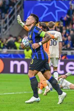 Lautaro Martinez of Inter seen in action during the UEFA Champions League 2026/2027 football match between Inter and Club Brugge at San Siro Stadium. Final score; Inter 3:4 Club Brugge.
