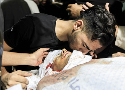 (EDITORS NOTE: Image depicts death)
Family of Youssef Radwan, view his body at the European Hospital in Khan Yunis, south of the Gaza Strip. Yousef Radwan was killed the previous day during demonstrations along the border fence between the Gaza Strip and Israel against Israeli violations in Jerusalem and Al-Aqsa Mosque, coinciding with the Israeli religious holidays that began in the evening of last Thursday in Khan Yunis southern Gaza Strip.