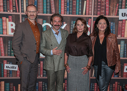 Mark Gatiss, Elliot Levey, Polly Walker and Carolina Giammetta attend the premiere of "Bookish" at the Soho Hotel.