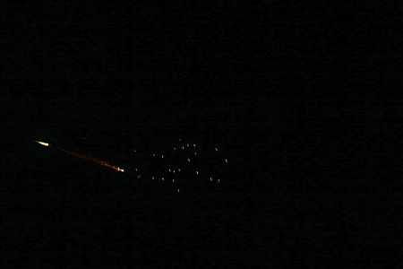 Iranian missiles seen fired toward Israel over the West Bank city of Nablus, as part of a series of retaliatory strikes following US and Israeli attacks on the Islamic Republic of Iran.