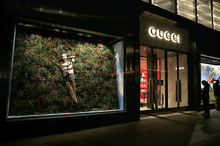 Gucci store front is seen in Mid-Town New York.