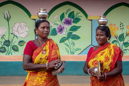 Tribal rural women seen performing a folk dance with utensils during a village cultural program. Tribal rural women in Ghatsila village participate in a traditional dance during a local cultural event showcasing community customs and folk art. International Day of Rural Women is observed annually on October 15 and highlights the vital role of rural women in food production, agriculture, and environmental stewardship. Globally, women make up over 35% of the agricultural labor force reaching more than 50% in parts of Africa and Asia and yet often face unequal access to land, credit and technology. The day promotes gender equality, access to resources and sustainable development.