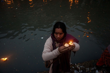 A devotee holds oil lamps on the shores of Bagmati River during the celebration.
Bala Chaturdashi celebration is additionally called Satbij Chharne Aaushi in Nepali nearby dialect. It’s celebrated to honor departed souls at blessed place of Nepal, Sleshmantak Forest close to Pashupatinath Temple.