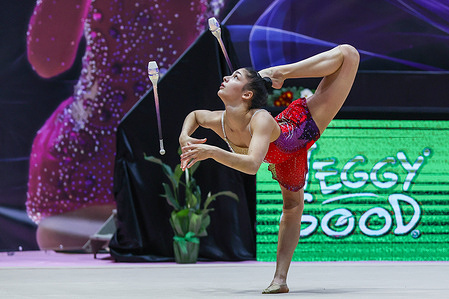 Sofia Raffaeli of Ginnastica Fabriano seen during Rhythmic Gymnastics FGI Serie A1 2024 at PalaTricalle.