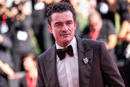 British actor Orlando Bloom attends the red carpet of the film "Bucking Fastard" at the 83rd Venice International Film Festival at the Palazzo del Cinema.