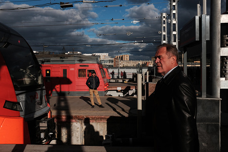 The platform of the Leningradskiy railway station in Moscow.
Protest rally ahead of President Vladimir Putin's inauguration ceremony, in Moscow, Russia May 5, 2018. Thousands of demonstrators denouncing Putin's upcoming inauguration into a fourth term gathered Saturday in the capital's Pushkin Square.
Protest rally ahead of President Vladimir Putin's inauguration ceremony, in Moscow, Russia May 5, 2018. Thousands of demonstrators denouncing Putin's upcoming inauguration into a fourth term gathered Saturday in the capital's Pushkin Square.