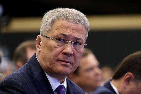 Radiy Khabirov, Head of the Republic of Bashkortostan during the Russia's Business Climate: National Model and Regional Opportunities session of the XXVIII St. Petersburg International Economic Forum at the Expoforum Convention and Exhibition Center.