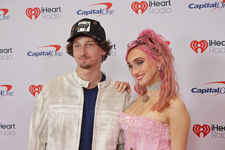 Reif Harrison, McKenzi Brooke attend iHeartRadio 102.7 KIIS FM's Jingle Ball 2025 at Intuit Dome.