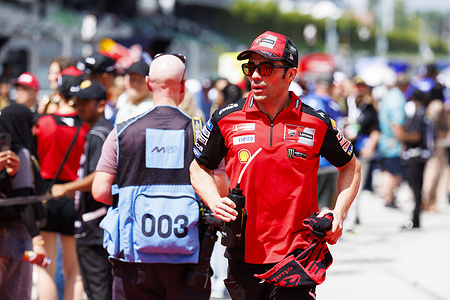 Number 51 Ducati Lenovo Team rider Michele Pirro seen during the riders parade at the 2025 Petronas Grand Prix of Malaysia.