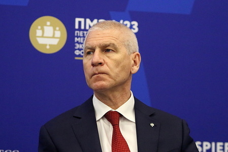 Oleg Matytsin, Minister of Sport of the Russian Federation, attends a session on Sovereignty in Sport in the framework of the St. Petersburg International Economic Forum 2023 (SPIEF 2023).