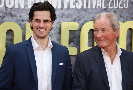 Tommo Carroll (L) attends the UK premiere of "Rental Family" during The 69th BFI London Film Festival at The Royal Festival Hall.