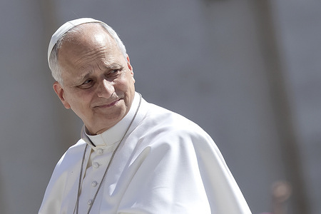 Pope Leo XIV arrives for his weekly general audience at St. Peter's square.