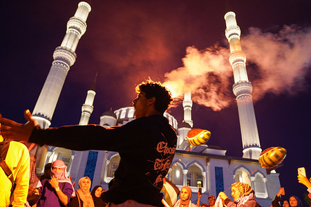 A man seen shouting slogans against Israel. In response to Israel's ongoing attacks since October 07, killing thousands of innocent civilians, including children and women, in Palestine, some non-governmental organizations carried out a demonstration by leaving toys in front of the Israeli consulate in Istanbul. It was said that the toys collected after the action would be given to children in the earthquake zone in Turkey. The demonstrations ended in the evening.