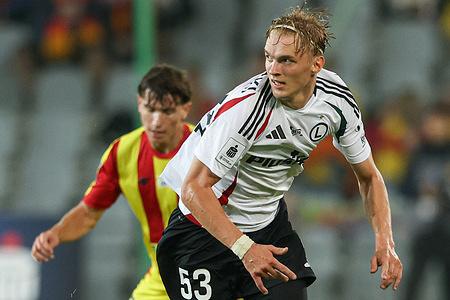Wojciech Urbanski of Legia Warszawa seen in action during the Polish League PKO BP Ekstraklasa 2025/2026 football match between Korona Kielce and Legia Warszawa at Exbud. Final score; Korona Kielce 0:2 Legia Warszawa.