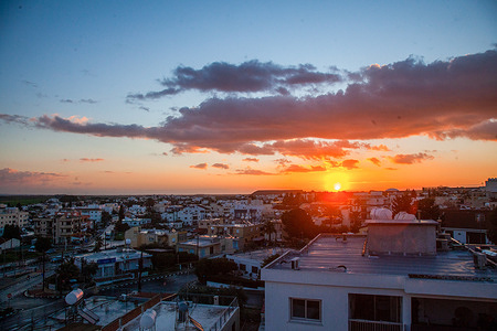 A view of the sunrise from Aglantzia suburb.