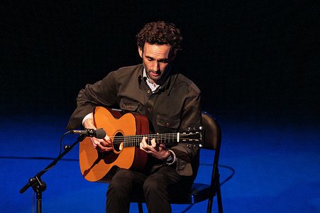 American jazz guitarist Julian Lage performs during the JAZZMADRID concert at the Fernanda Gómez Theatre in Madrid.