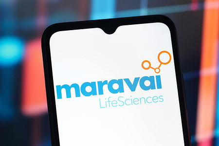 In this photo illustration, the Maravai LifeSciences logo is seen displayed on a smartphone screen.