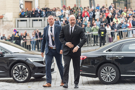 Prime Minister of Ukraine Denys Shmyhal seen before the European Political Community summit in Prague. This is the first ever meeting of a wider format of member states of European Union and other European countries across the continent.